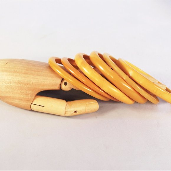 Vintage Bakelite Bangle Bracelet Set #2 - Picture 2 of 6